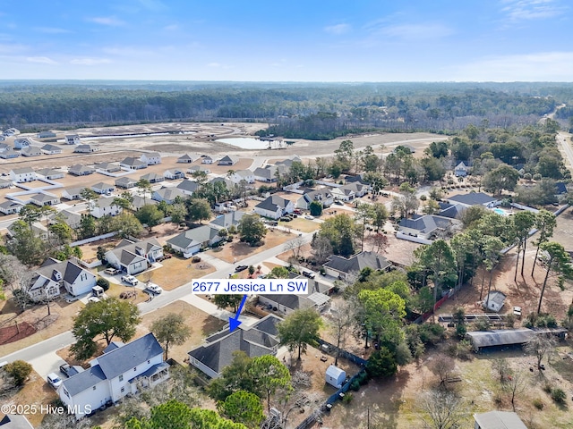 bird's eye view with a residential view