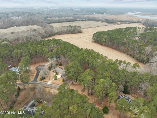 aerial view with a rural view