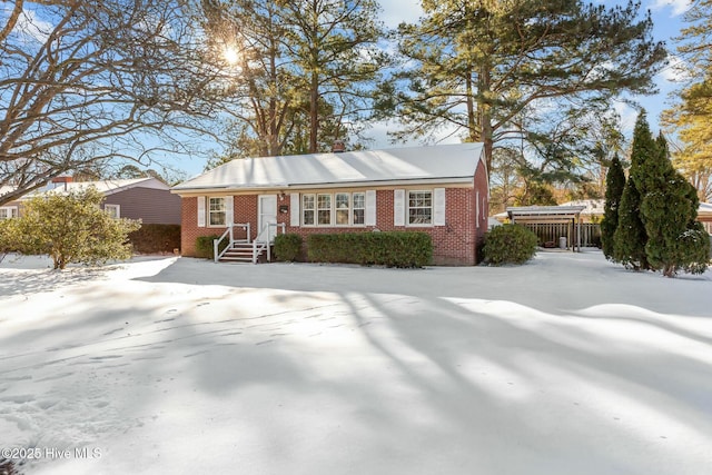 ranch-style home with brick siding