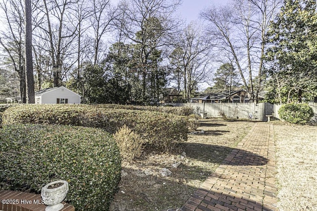 view of yard with fence