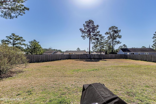 view of yard with fence