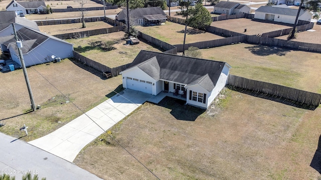 drone / aerial view featuring a residential view