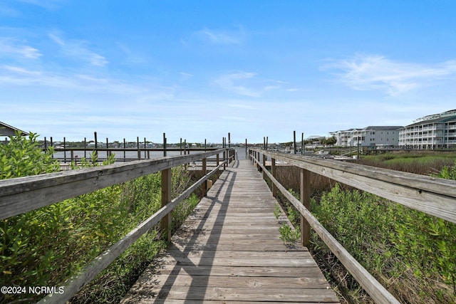 view of dock area