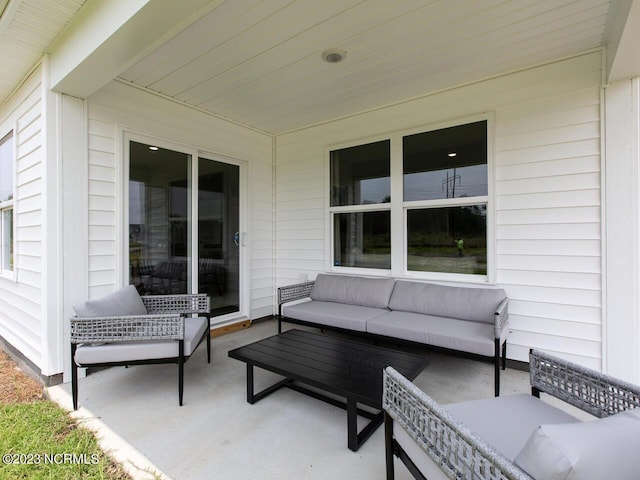 view of patio / terrace with an outdoor living space