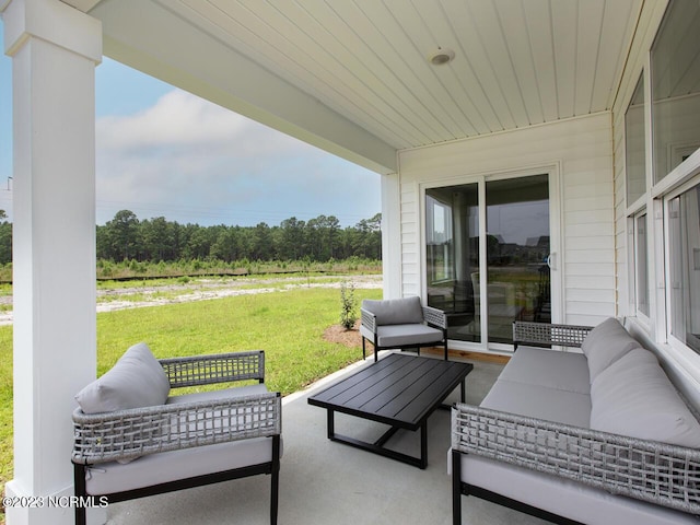 view of patio with an outdoor living space