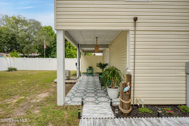 view of yard featuring fence