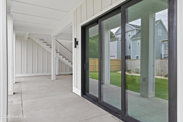 doorway to outside with stairway