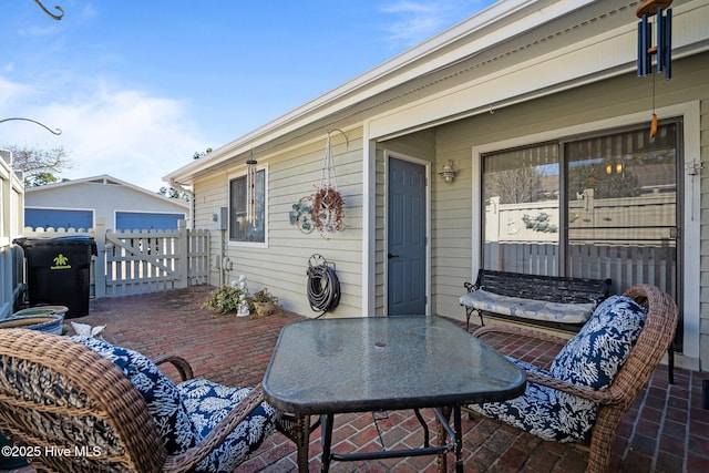 view of patio with fence