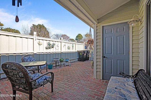 view of patio featuring a fenced backyard