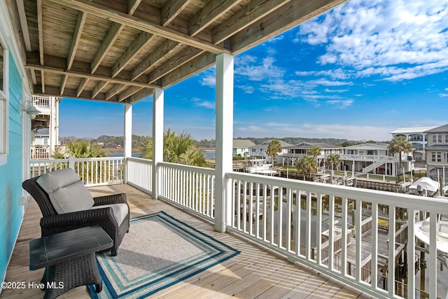 balcony with a residential view