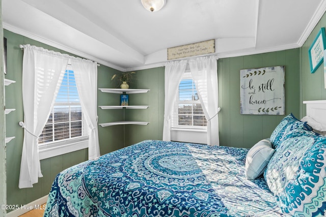 bedroom featuring ornamental molding