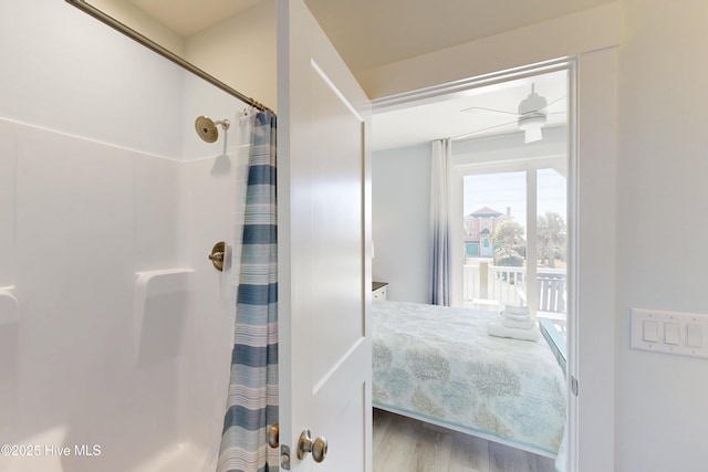 bedroom with wood finished floors