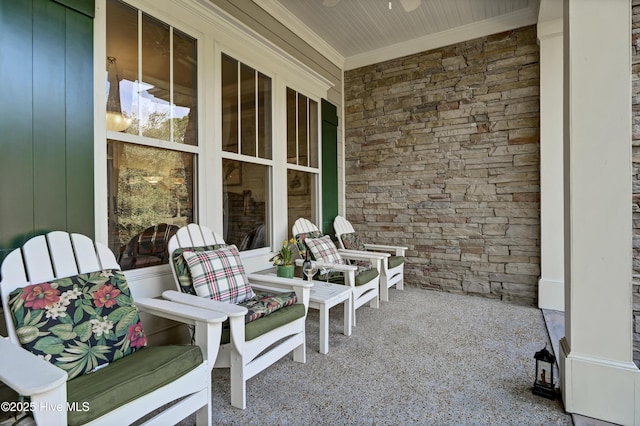 view of patio / terrace with ceiling fan