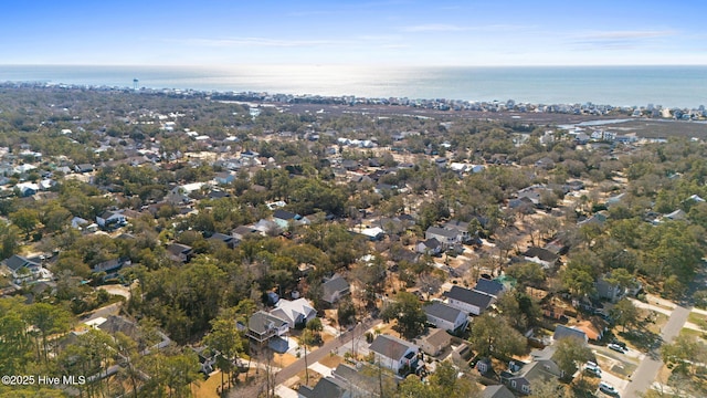 bird's eye view with a water view and a residential view