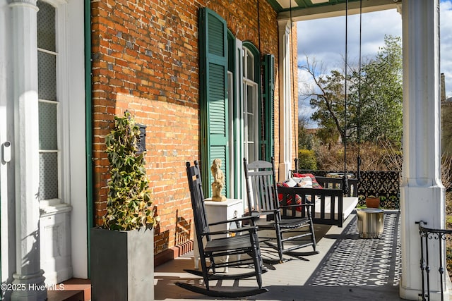 balcony with covered porch