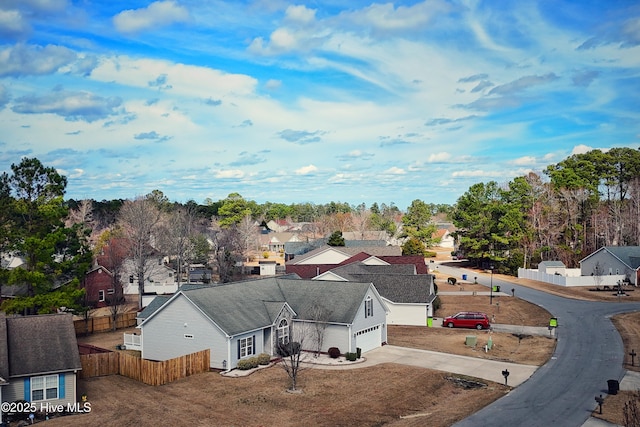 birds eye view of property featuring a residential view