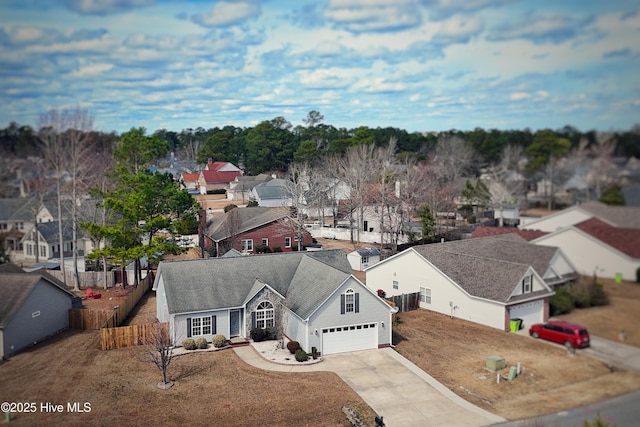 bird's eye view featuring a residential view