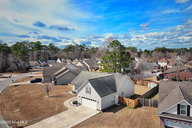 aerial view featuring a residential view