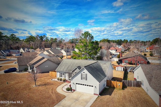 aerial view featuring a residential view