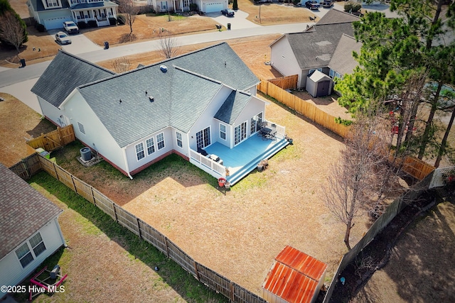 drone / aerial view with a residential view