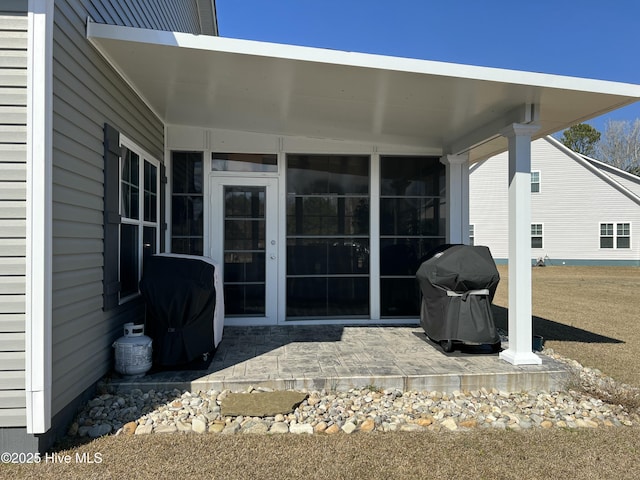 view of patio / terrace featuring grilling area