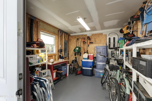 storage room with electric panel