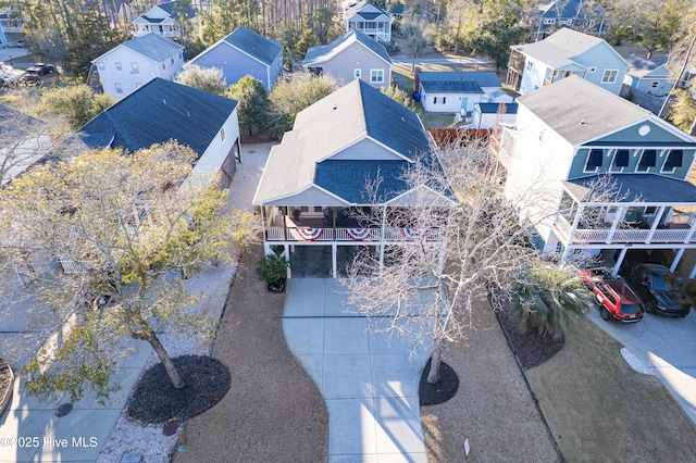 aerial view with a residential view