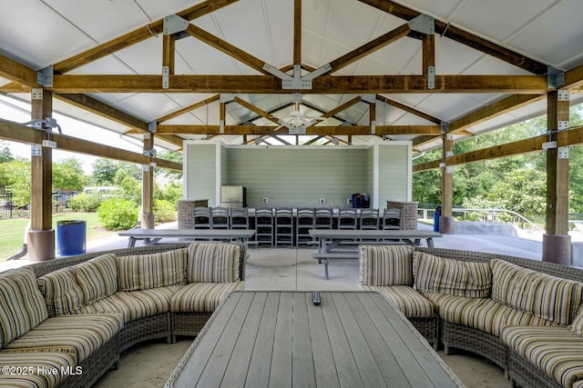935 Baldwin Park Dr, Wilmington, NC 28411 - wooden deck featuring a gazebo, an outdoor living space, and outdoor dining space