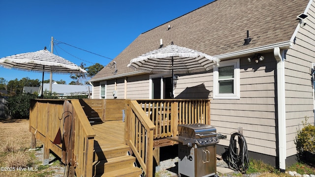 deck featuring grilling area