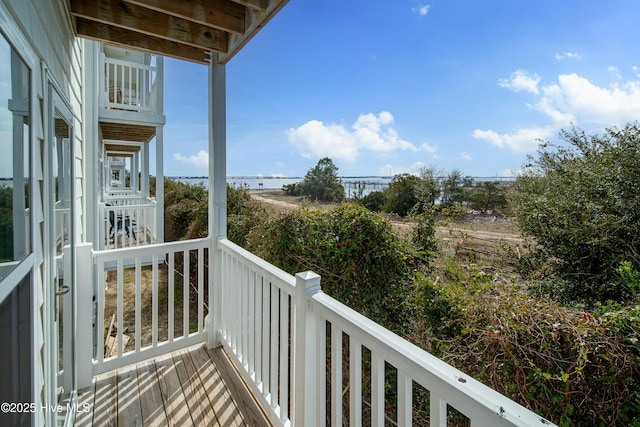 balcony with a water view