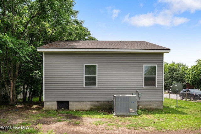 105 Bryan Pl, Washington, NC 27889 - view of property exterior featuring cooling unit and a shingled roof