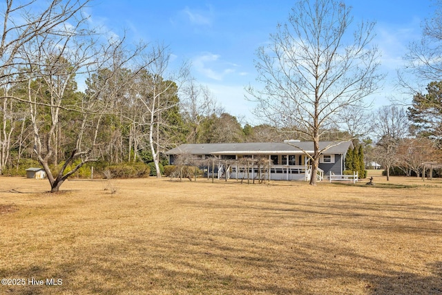 exterior space with a front yard