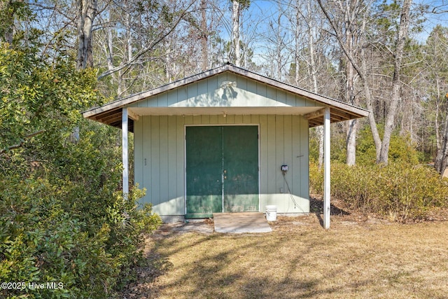 view of shed