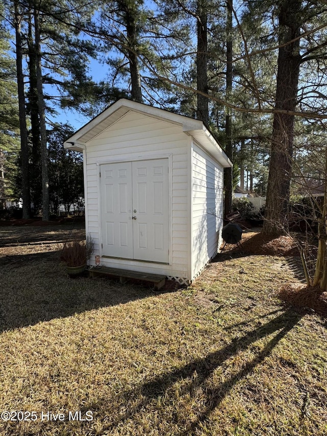 view of shed