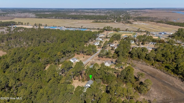 drone / aerial view with a forest view