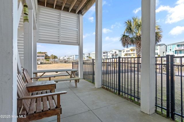 balcony with a residential view