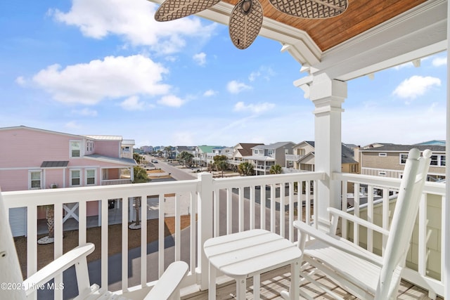 balcony with a residential view