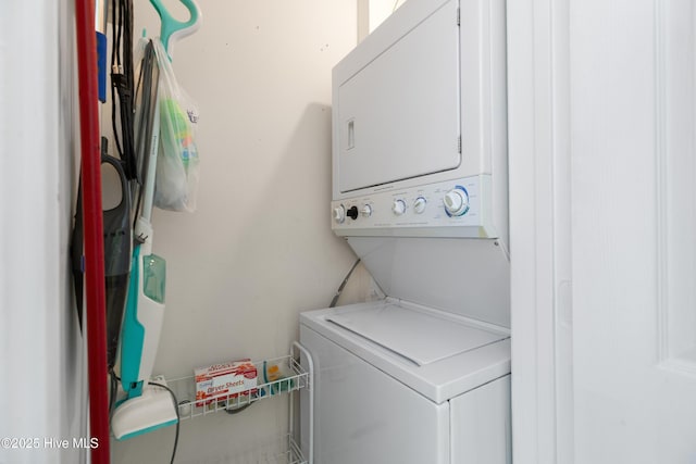 1618 Canal Dr Unit C-44, Carolina Beach, NC 28428 - laundry room with stacked washer and clothes dryer