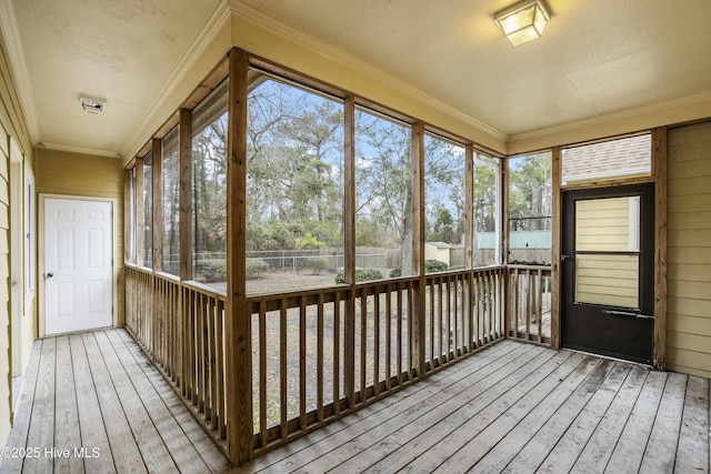 view of unfurnished sunroom