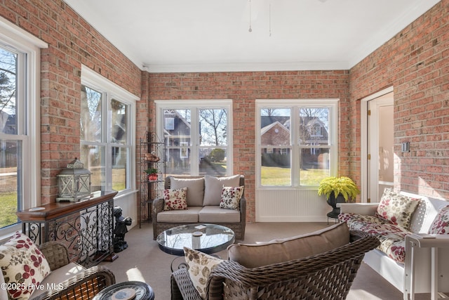 sunroom with a healthy amount of sunlight