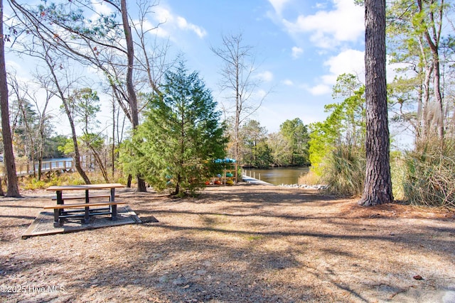 view of property's community featuring a water view