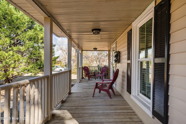 wooden deck with a porch