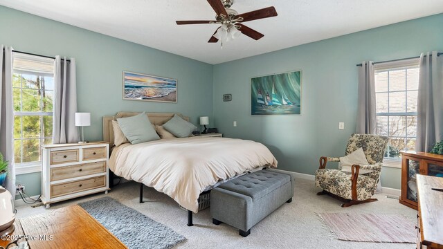 167 Michael Ln, Aberdeen, NC 28315 - bedroom with carpet, baseboards, and a ceiling fan