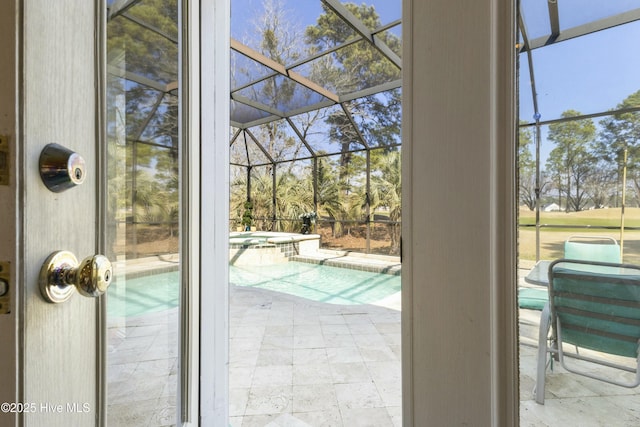 exterior space with a sunroom