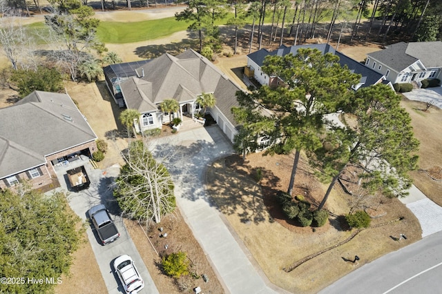 drone / aerial view with a residential view