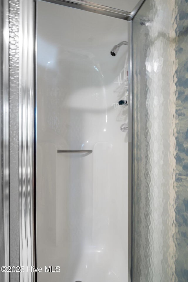 interior details with a stall shower