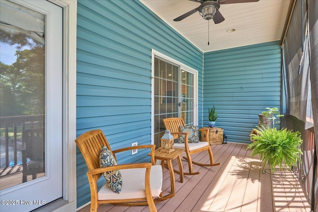 122 Smathers Dr, West End, NC 27376 - deck with ceiling fan