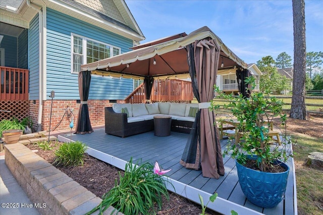 122 Smathers Dr, West End, NC 27376 - deck featuring a gazebo and an outdoor living space