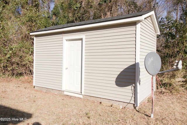 view of shed