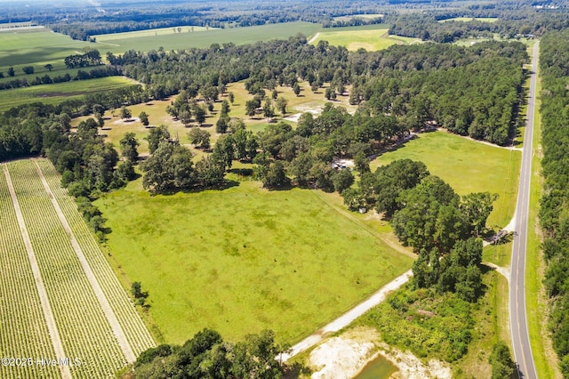 drone / aerial view with a rural view